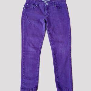 Love Notes Purple Five Pocket Cotton Spandex Woman's Jeans Size 7/8